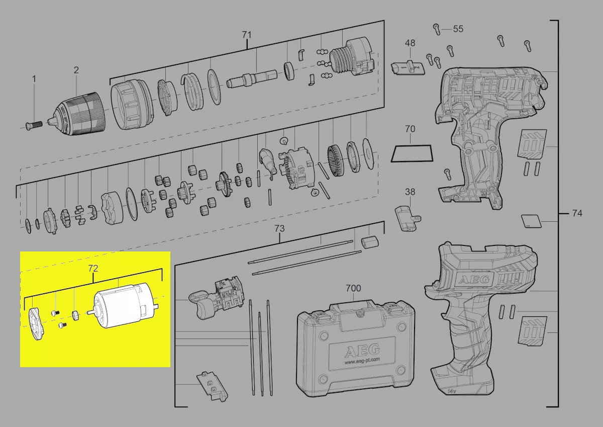 moteur réf. 4931454104 AEG